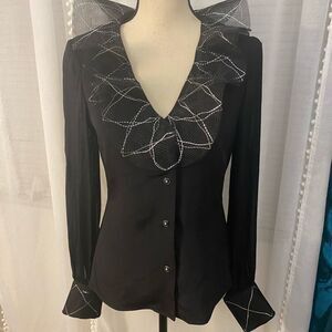 Samy Gicherman couture black blouse, M